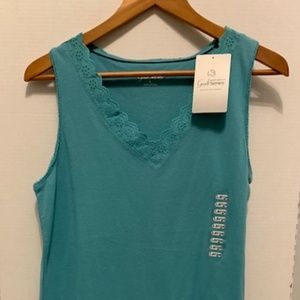 Womens Gander Mountain Blue Summer Eyelet Tank L